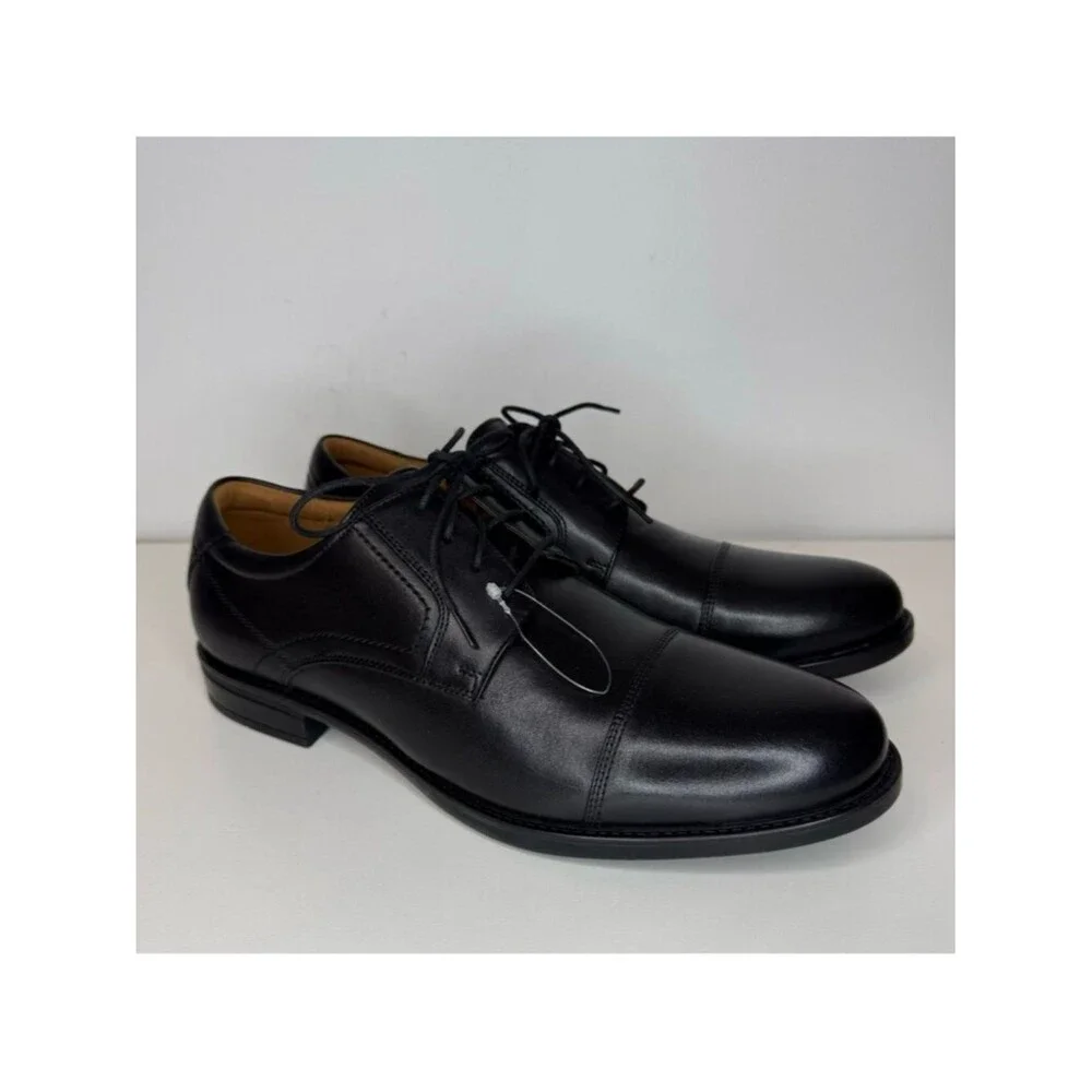 Florsheim Black Leather Cap Toe Dress Oxford Comfortech Men’s 11 D NEW